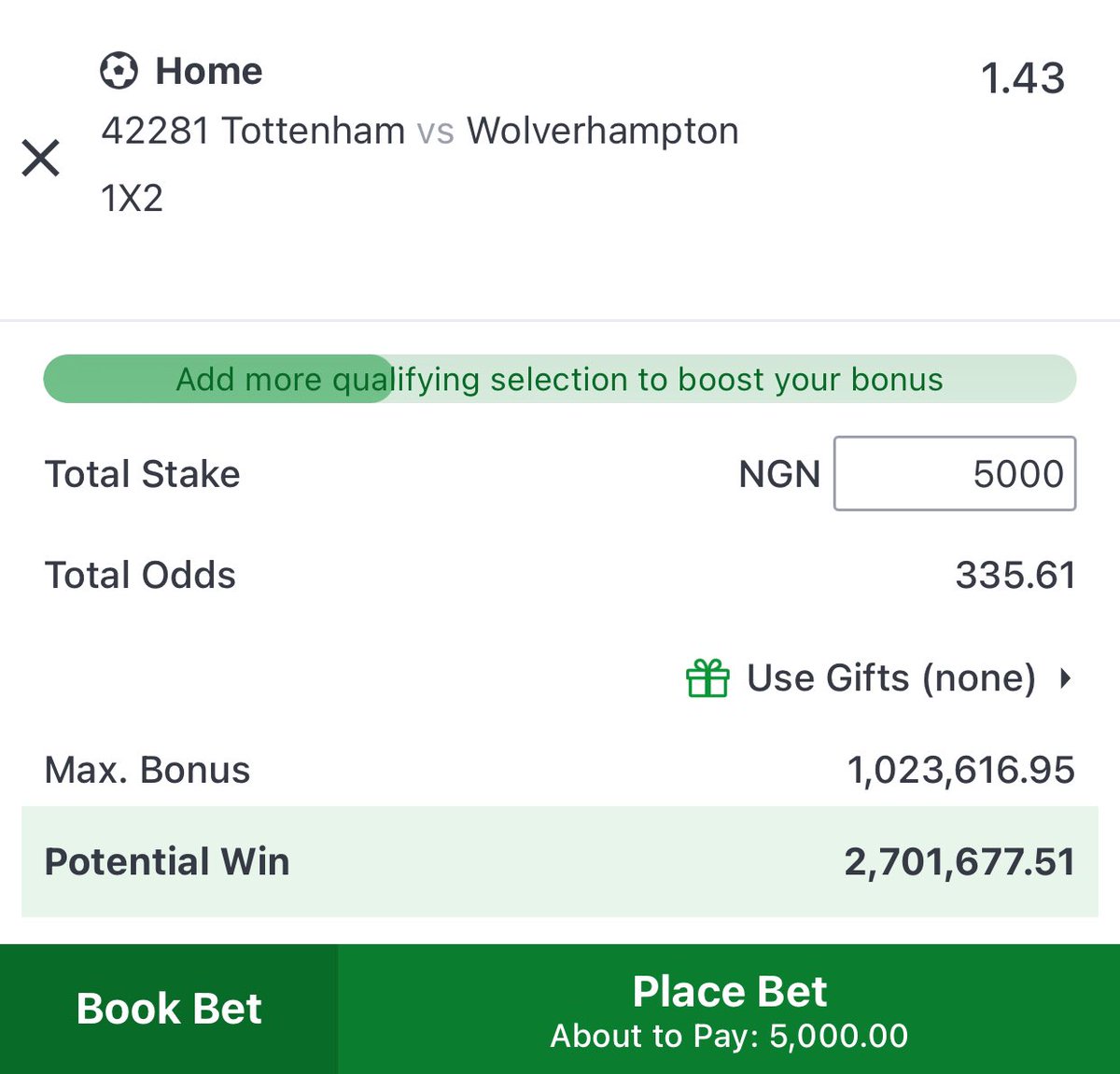 SPORTYBET USERS!!!
BET OF THE WEEK💥💥💥
5k to win 2.7M

Retweet for others❤️🥂
Code and edit will be 
dropped here 👇👇👇

t.me/Ajebopunter