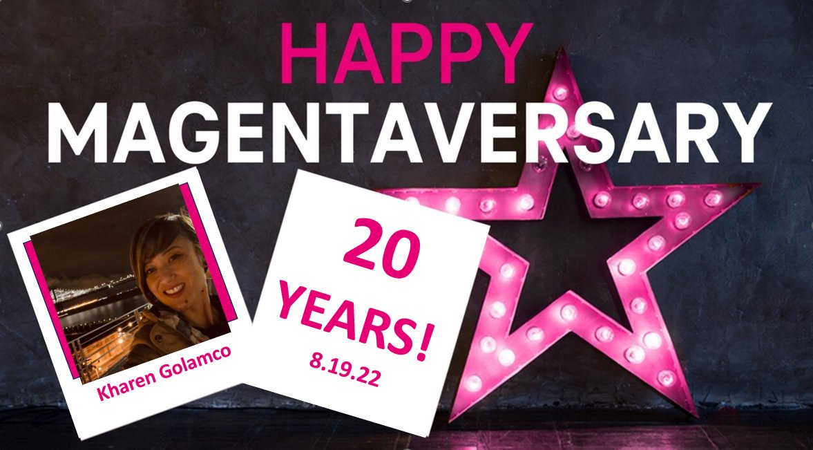 Please join me in congratulating <a href="/kharen_g/">Kharen G</a>  on their 20 year Magentaversary!  Thank you for all that you do each and every day! <a href="/JamesLeeWW/">James Lee</a> <a href="/thayesnet/">Terry Hayes</a>