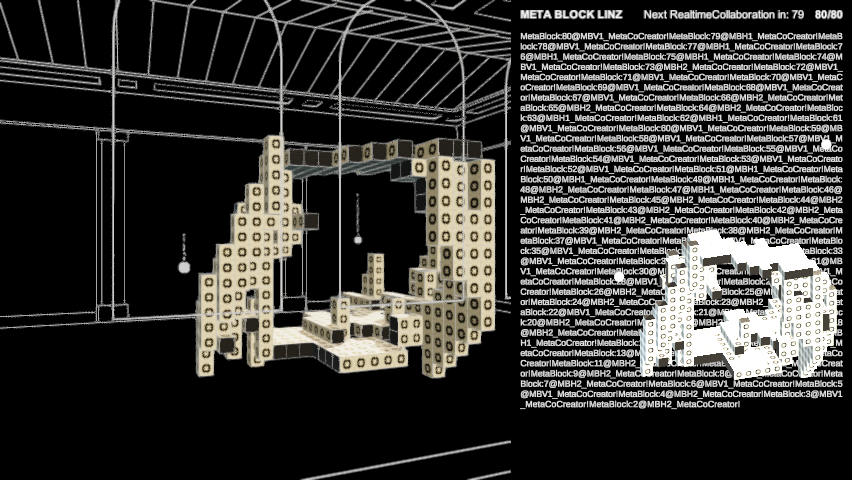 LinzMeta's tweet photo. New MetaBlock Community Structure! 
A meta-participatory project for the design &amp; construction of a 1:1 scale architectural prototype at MetaSpace exhibition at Francisco Carolinum Linz2022
MetaBlockBot:2022-08-19-17-35-44 https://t.co/GeHJMDogQP