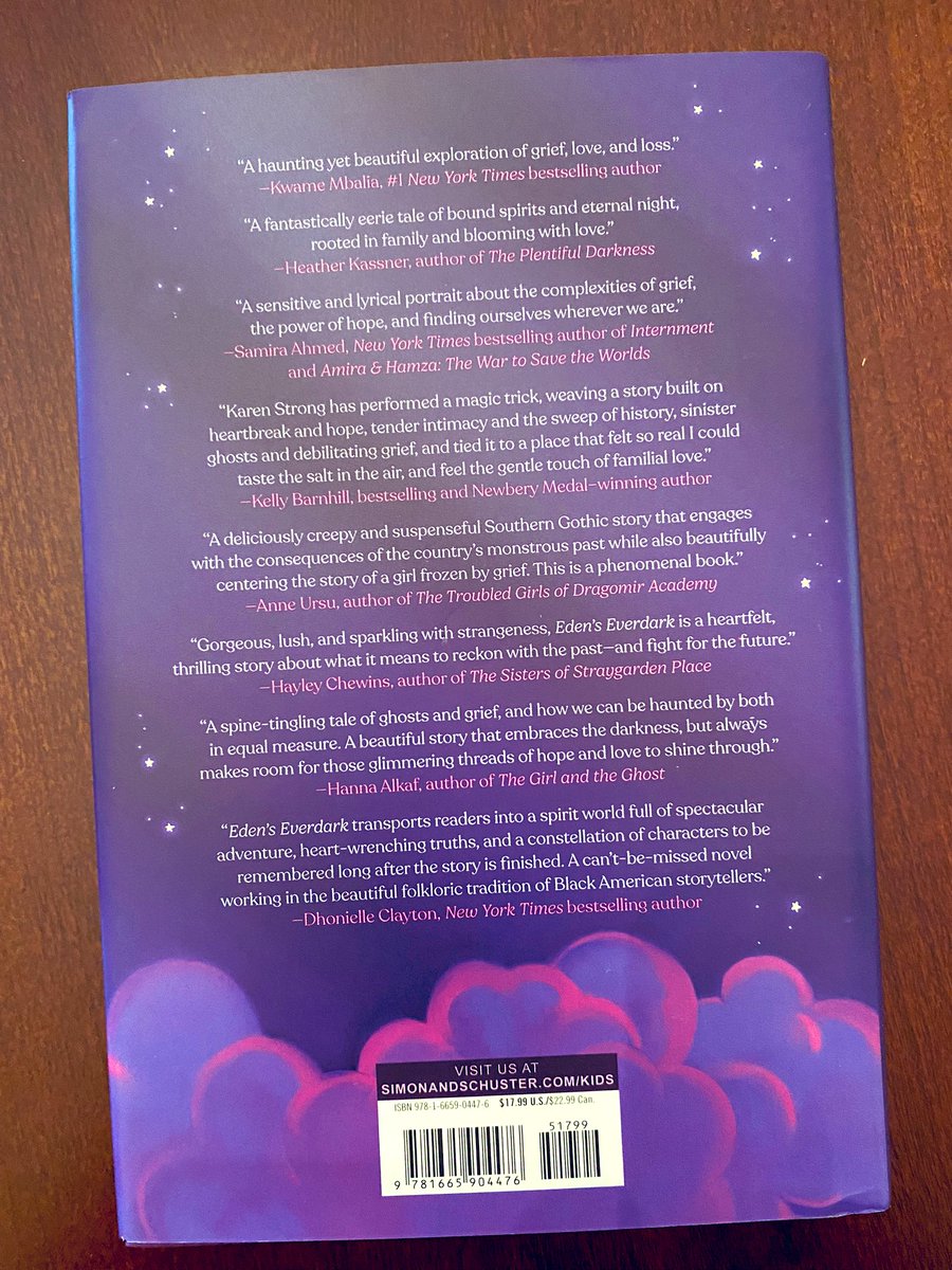 EDEN’S EVERDARK finished copies are here! 💜✨🖤 

These books are so GORGEOUS y’all. The gasp I let out when I saw the gold stamped stars underneath the book jacket. 😍 

This middle grade Southern Gothic dark fantasy publishes on September 6th!

simonandschuster.com/books/Edens-Ev…