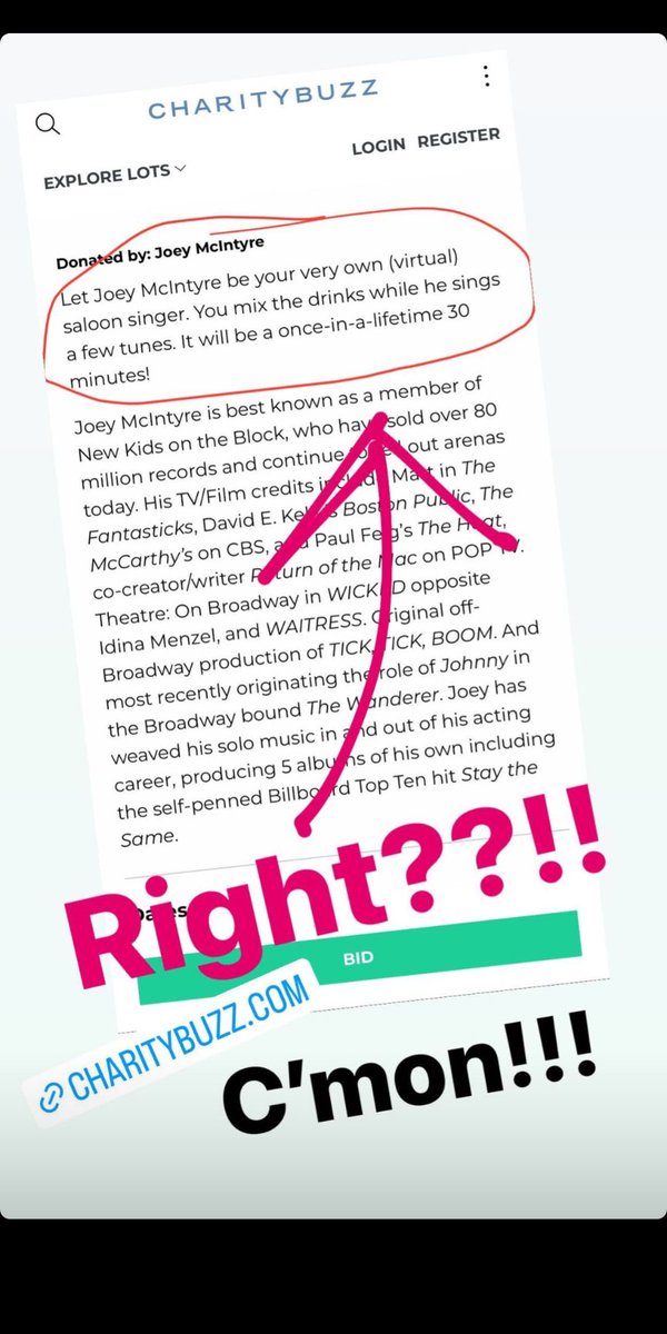 More info from <a href="/joeymcintyre/">Joey McIntyre</a> about his auction prize
Charitybuzz.com