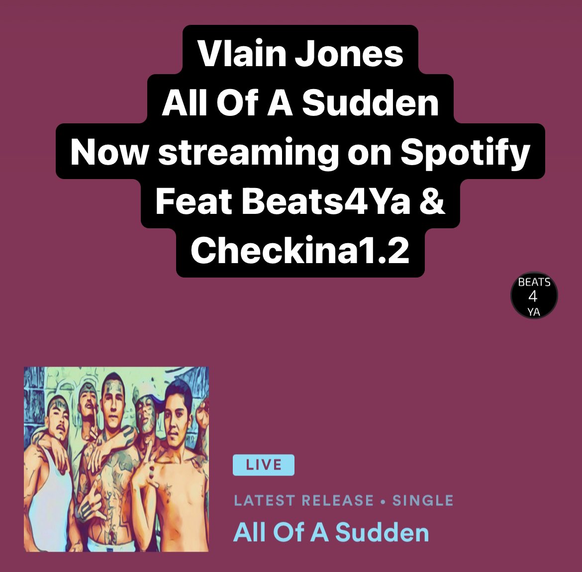 4yaBeats's tweet photo. Stream it now on Spotify 

#spotify #music #youtube #applemusic #hiphop #newmusic #itunes #soundcloud #rap #podcast #artist #rapper #trap https://t.co/OhhsXaySyT