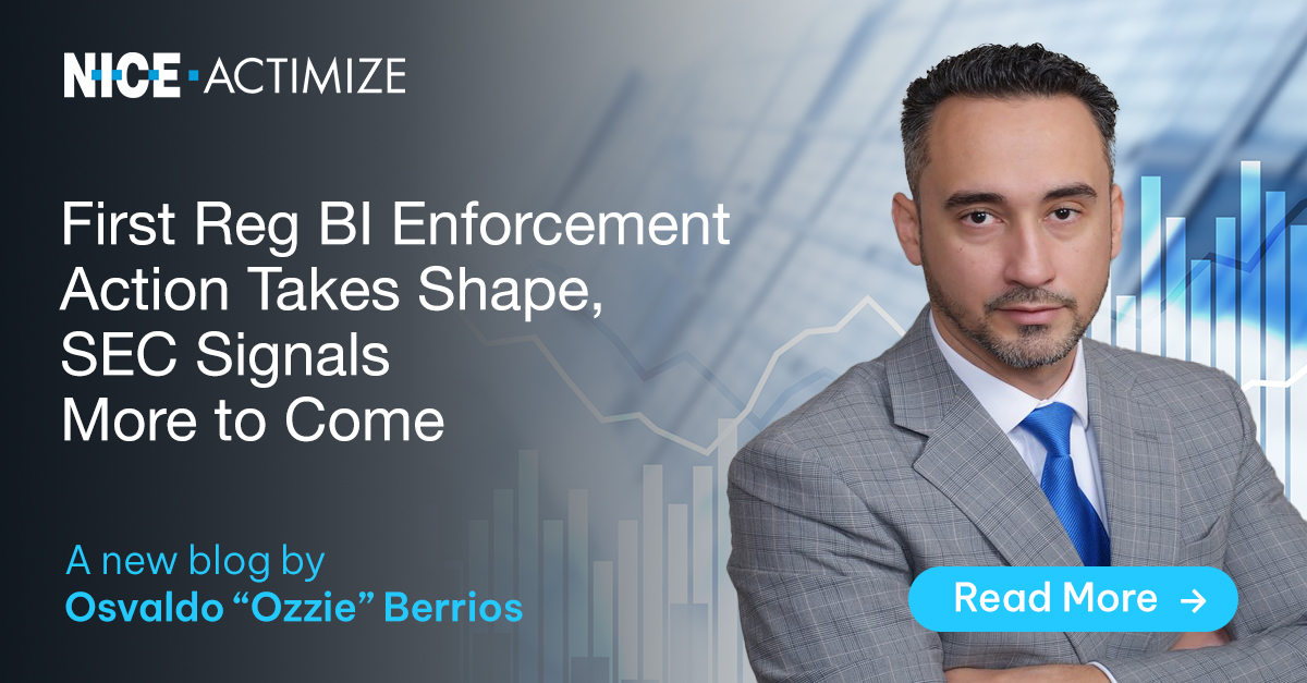 NICECompliance's tweet photo. 2 years into #RegBI firms are feeling the pressure. Exams are taking shape as are the first enforcement actions. Check out this blog by regulatory subject matter expert Osvaldo Berrios. https://t.co/CWt5ZxU5mu #RegulationBestInterest #Compliance #RegTech #FinancialServices https://t.co/WxKFm3139g