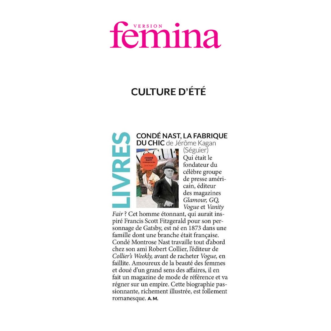 "Cette biographie passionnante, richement illustrée, est follement romanesque."

<a href="/Femina_fr/">Version Femina</a>➡️📖"Condé Nast, la fabrique du chic" (bit.ly/3MVrl23)
#biographie #fashionmogul #vogue #vanityfair #glamour #fashionbooklovers
