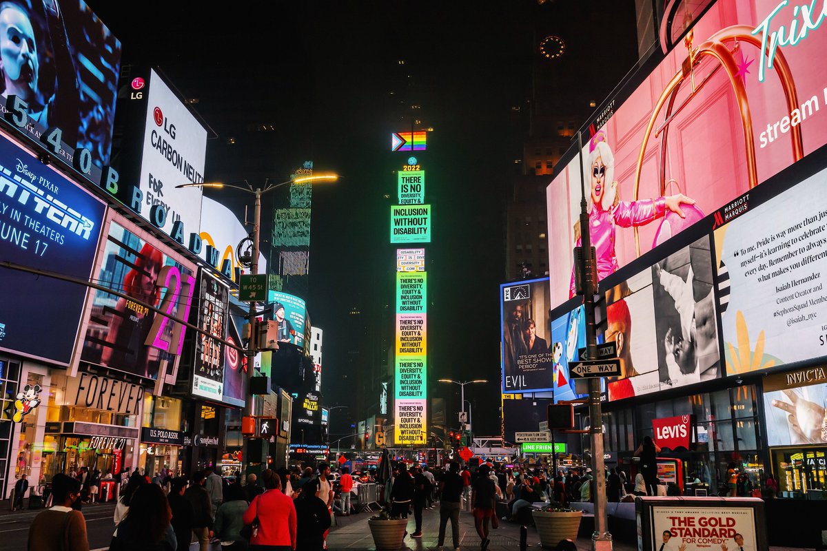 Disability is Diversity took over Times Square to let the entertainment industry know that there is no DEI without disability! #DisabilityIsDiversity