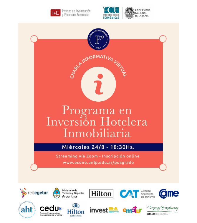 Charla Informativa Virtual en el marco de la apertura a admisiones de particulares al Programa Ejecutivo en #Inversión #Hotelera #Inmobiliaria #PIH.
24 de agosto (6.30pm ARG; 5.30pm EST) // Inscripción online: bit.ly/3pt8RfY