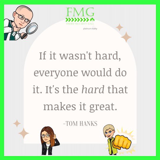 FMGrealestate's tweet photo. Friday WORD from FMG (and maybe also Tom Hanks). 🎤🤓

Do the HARD things! It’s worth it! 🏋🏻‍♀️🏋🏼‍♂️🏋🏻

How may FMG help you today? 💚

💚🏡💚😎😎😎 #omgFMG #FMGtimesthree #yourfriendsbecomeFMGfriends #thingbig #dohardthings #FMGfamily

@SandyCarterFish @AngieMcCarty005 @tgall73 https://t.co/7oPgqgYrGR