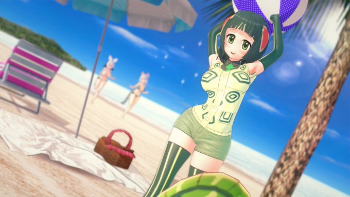 アカミミガメを配布します。 臆病な性格で、甲羅を武器に使います。 性格は設定通り「もじもじ」に設定し、服装はけもフレ3私服とともに緑色と黄色の服装を着せています。 ダウンロードは下記のツイートにあります。

#けものフレンズ 
#コイカツ 