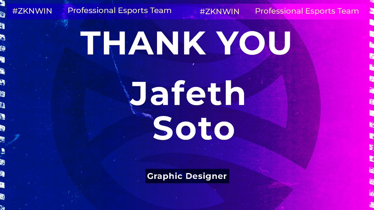 🟣DESPEDIDA🟣

Muchas gracias a Nuestro diseñador que estuvo estos meses con nosotros <a href="/miklovich13/">Miklovich</a> le deseamos lo mejor en su futuro.

Y también  agradecer al Roster de EU por su entrega al equipo.

#ZKNWIN