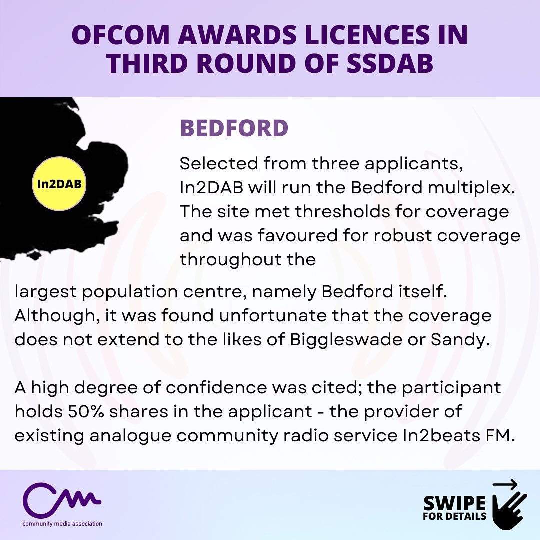 community_media's tweet image. Congratulations to those who have secured an @Ofcom #SSDAB #Multiplex licence in the third round! 
Here’s some more details… #communityradio #communityradiouk