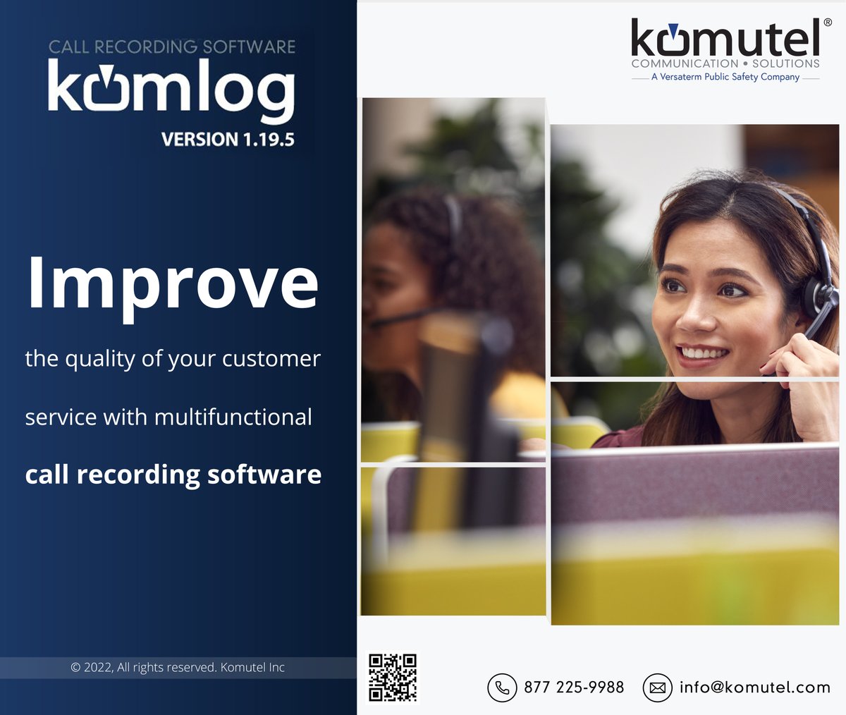 KomutelOfficial's tweet photo. komlog is a software that allows you to play and classify audio and video recordings by creating personalized playlists in order to maximize the value of each interaction with your customers.

Want to know more about our solution? Visit our website: https://t.co/oqQFbiOeW5 https://t.co/1SwutJoT6b