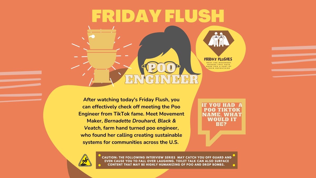 PooandU's tweet photo. Listen in to TikTok’s Poo Engineer, Bernadette Drouhard, share why she chose the poo path at: https://t.co/cjc960IPbE
#2022yearofpoo
#fridayflush
#pooengineer
#iPoo2
#everybodypoops https://t.co/QOvN7QY682