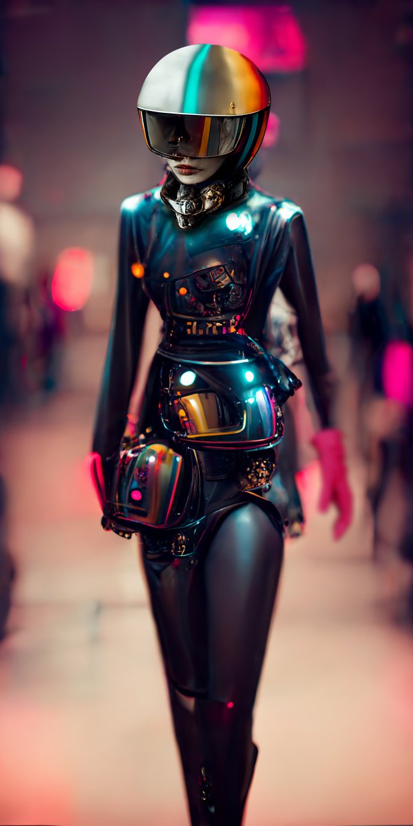 RogerAn3D's tweet photo. Day 6 #Midjourney Fun:

#Gucci - Bots : #AI #fashion experiment

I was inspired by futuristic fashion posts from others in the #AIart community &amp; wanted to give it a try!

Prompt: daftpunk robot wearing Gucci

#aiart #gucci #cgart #motiongraphics #conceptart #illustration #motion https://t.co/xJxzdqIFSA