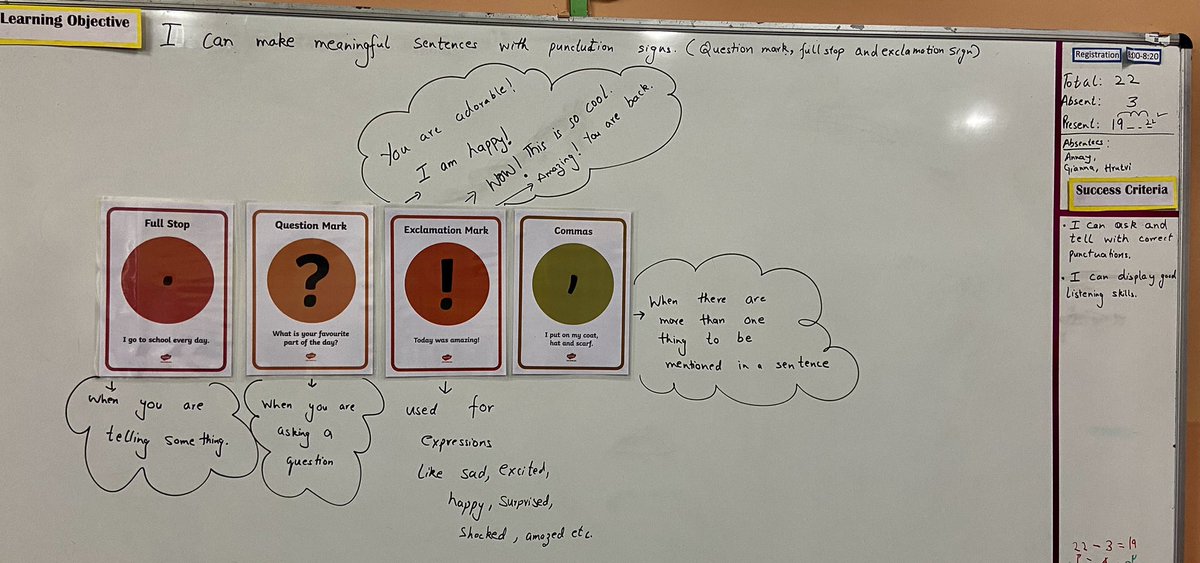 vitika_chadda's tweet photo. We engaged them in #pairwork to apply their knowledge about  #fullstop #questionmark #comma #exclamationsign They asked, tell &amp; responded to the answers using correct #punctuationsign Thanks to a short visit to @anshumishra24 class @MeenakshiSinga1 @vandysays @ibpyp #English https://t.co/jrZiiG7U3i