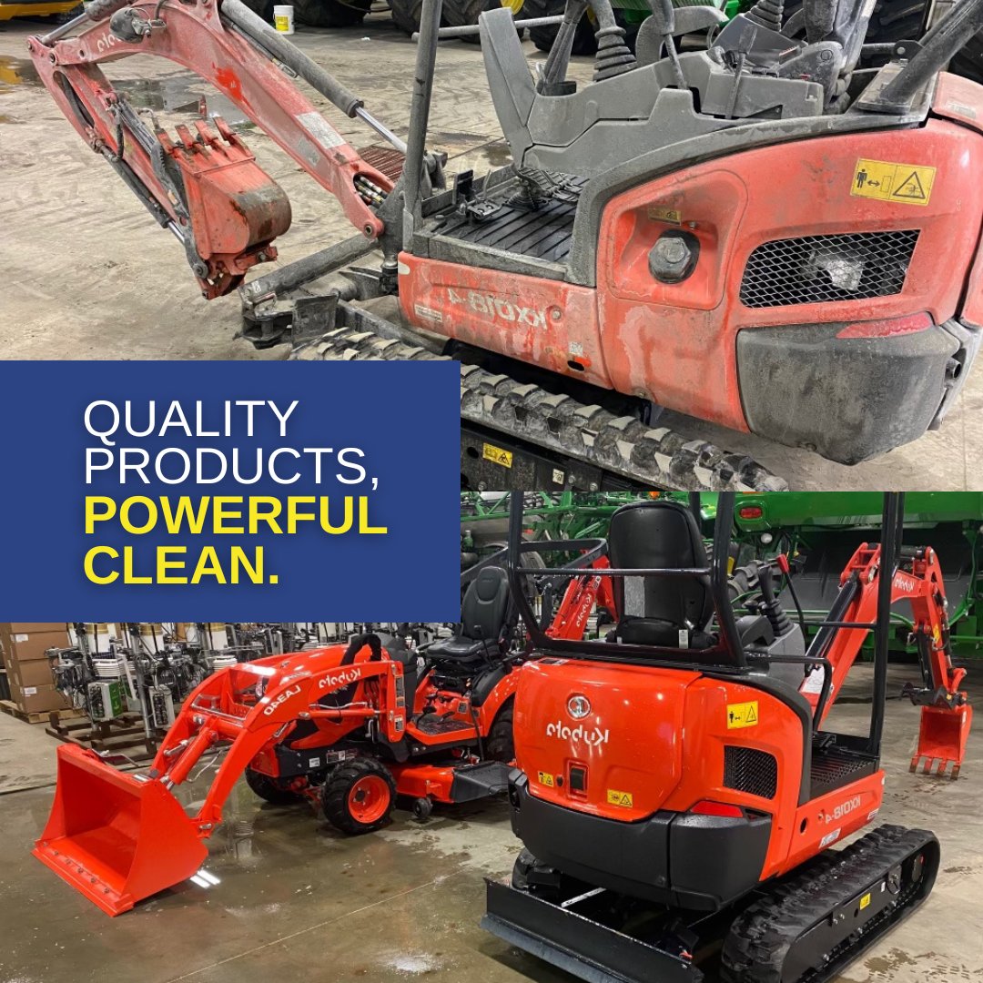 prairiejanitor1's tweet photo. Quality products make your job easy – just watch the dirt and grime melt away!  
For farm equipment, vehicles, RVs, and more, we’ve got just what you need.  
#satisfyingcleaning #mjlocal #citymj #saskag #farmlife https://t.co/FkQp6AAiHk