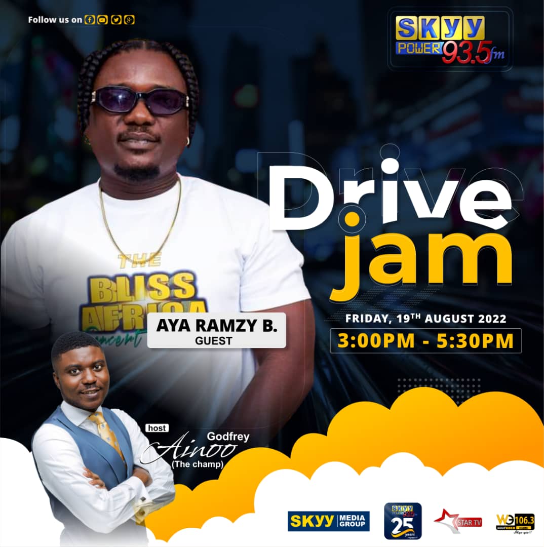 ayaramzybGh's tweet photo. Joins Aya RamzyB today on the #DRIVEJAM with @godfreyainoo live on @Skyypowerfm1 93.5fm 
#WhatsApp: 0244103301 https://t.co/vKclJvvZ2Q