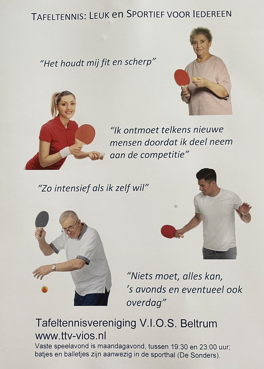Maandag 22 augustus gaan we weer van start. Kom jij het ook een keertje uitproberen? #tafeltennis #beltrum #eibergen #neede #ruurlo