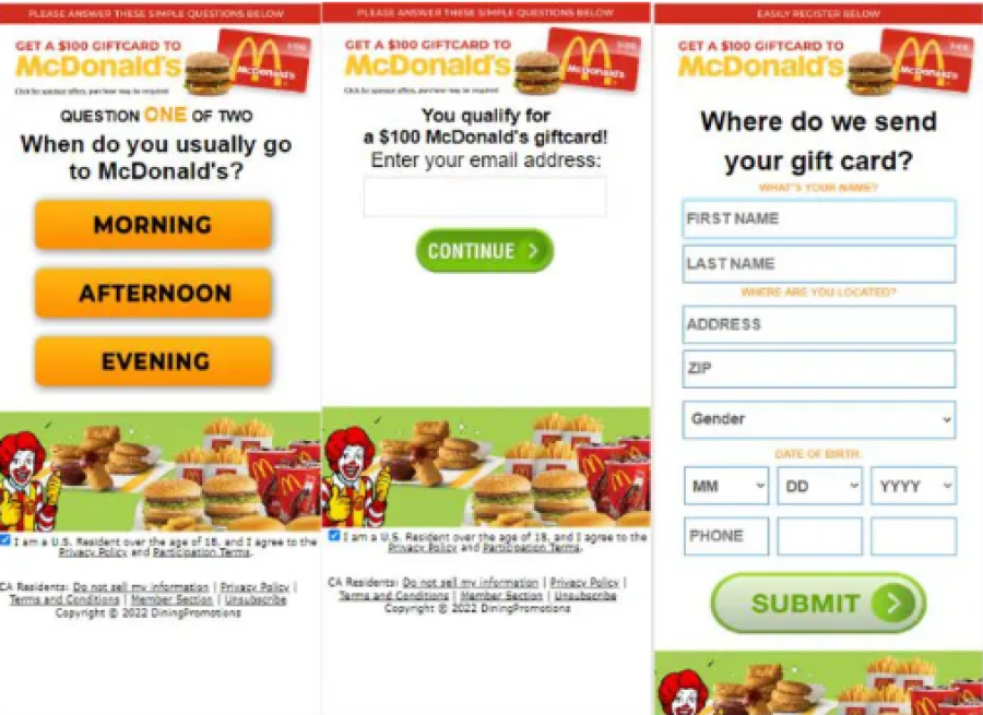 scamadviser's tweet photo. Do you want a free $100 giftcard for McDonalds? Regardless of whether you do, don’t click on the malicious link! Top scams of the week: https://t.co/WU62W2hNDB
#ScamAdviserAlerts #ScamAlert #TopScams #OnlineScam #Scam https://t.co/Rc4KrQ4bZc