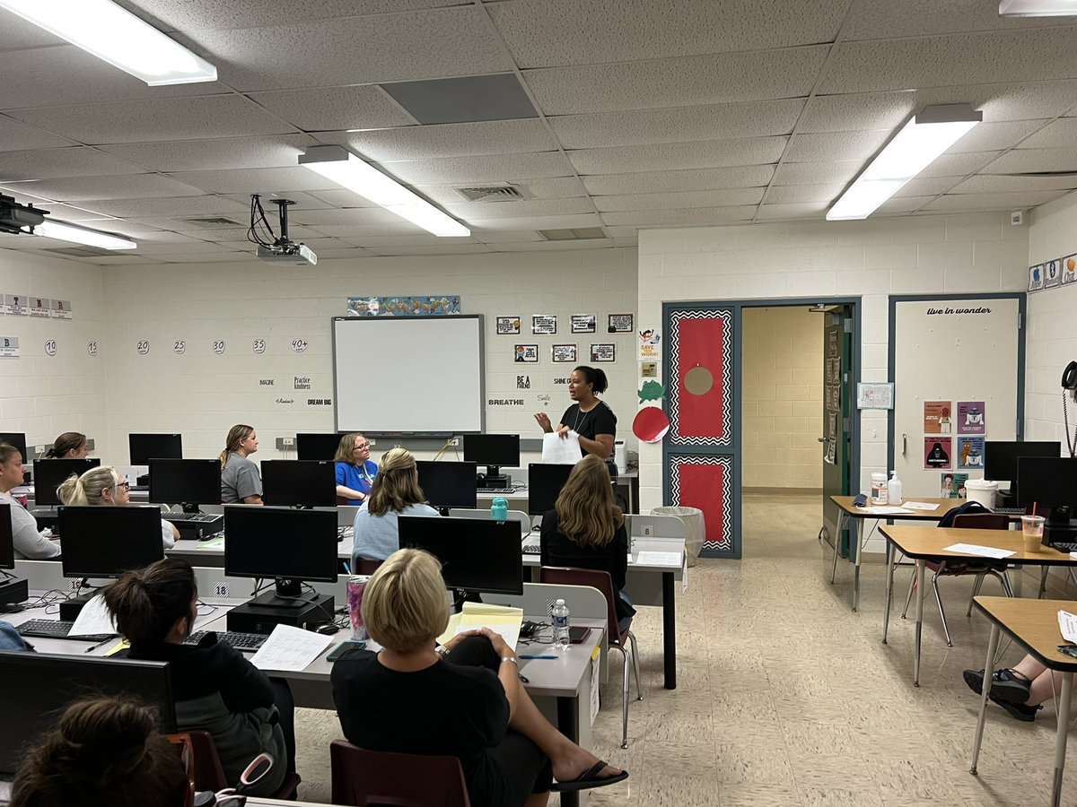 Dr. Herman <a href="/DrH_Counselor/">Dr. Toriel Herman</a> , our new Coordinator of Ss Services, hitting the ground running and training/refreshing our teachers on what successful MTSS looks like!