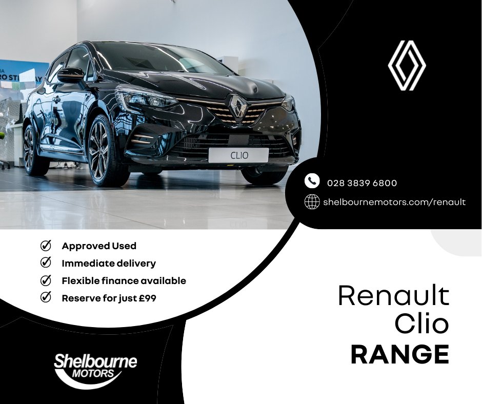 Shelbourne Motors (@shelbournemotor) on Twitter photo With over 40 approved used Renault vehicles in stock, we have a range of Clio models ready to drive away in today. The award-winning car is offers quality in-car tech, impressive cabin space and a sleek exterior. 
Browse the range here π bit.ly/3SRMwWI With over 40 approved used Renault vehicles in stock, we have a range of Clio models ready to drive away in today. The award-winning car is offers quality in-car tech, impressive cabin space and a sleek exterior. 
Browse the range here π bit.ly/3SRMwWI