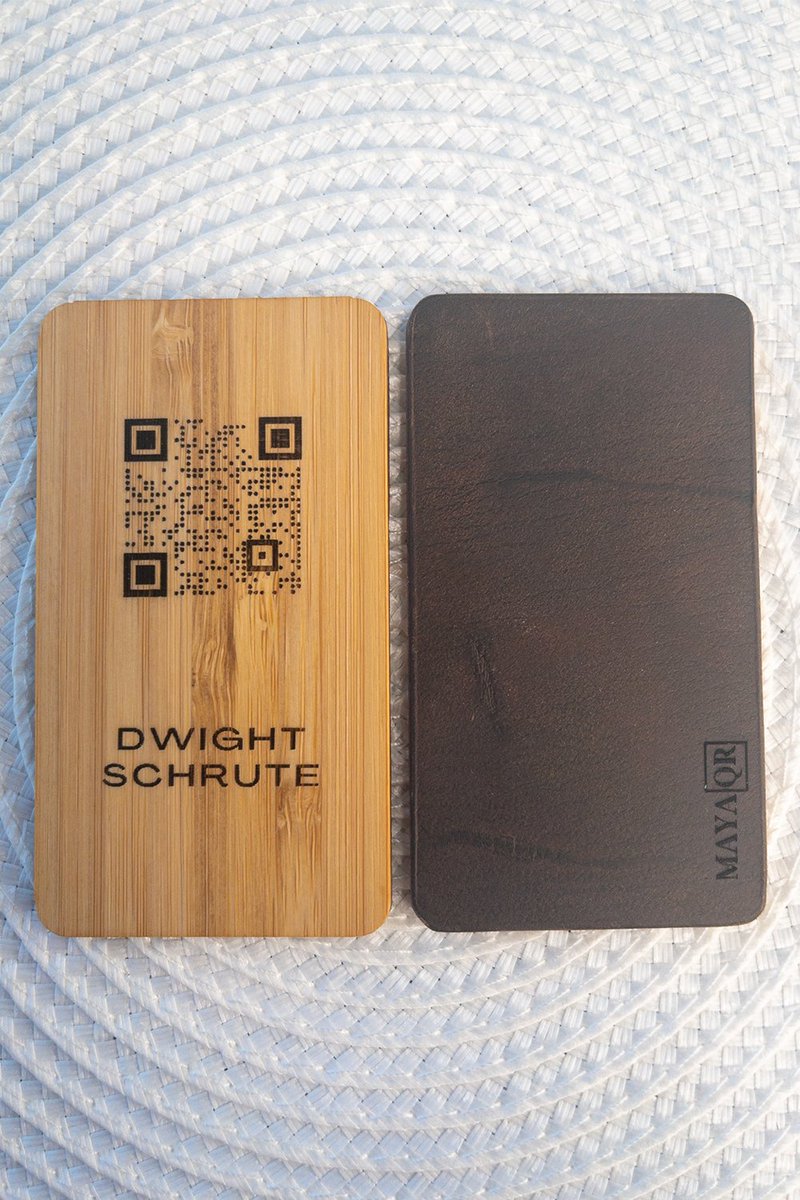 Beyond excited to share our newest digital, qr business card. Real bamboo, and real leather. So beautiful to look at, scan, and feels great in the hand. Supplies are limited on this one.

#businesscard #qr #businesscards #businesscardsdesign #qrbusinesscard #handmade