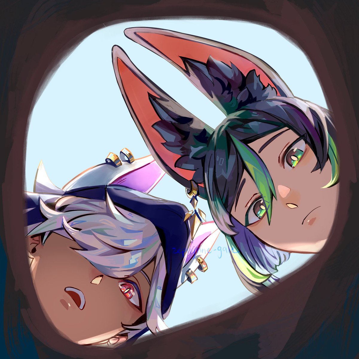 zephyrine_gale's tweet photo. pov: you fell into a hole in sumeru and the doggo boys came to find you
#Tighnari #cyno #GenshinImpact https://t.co/PI2IyWvMfY