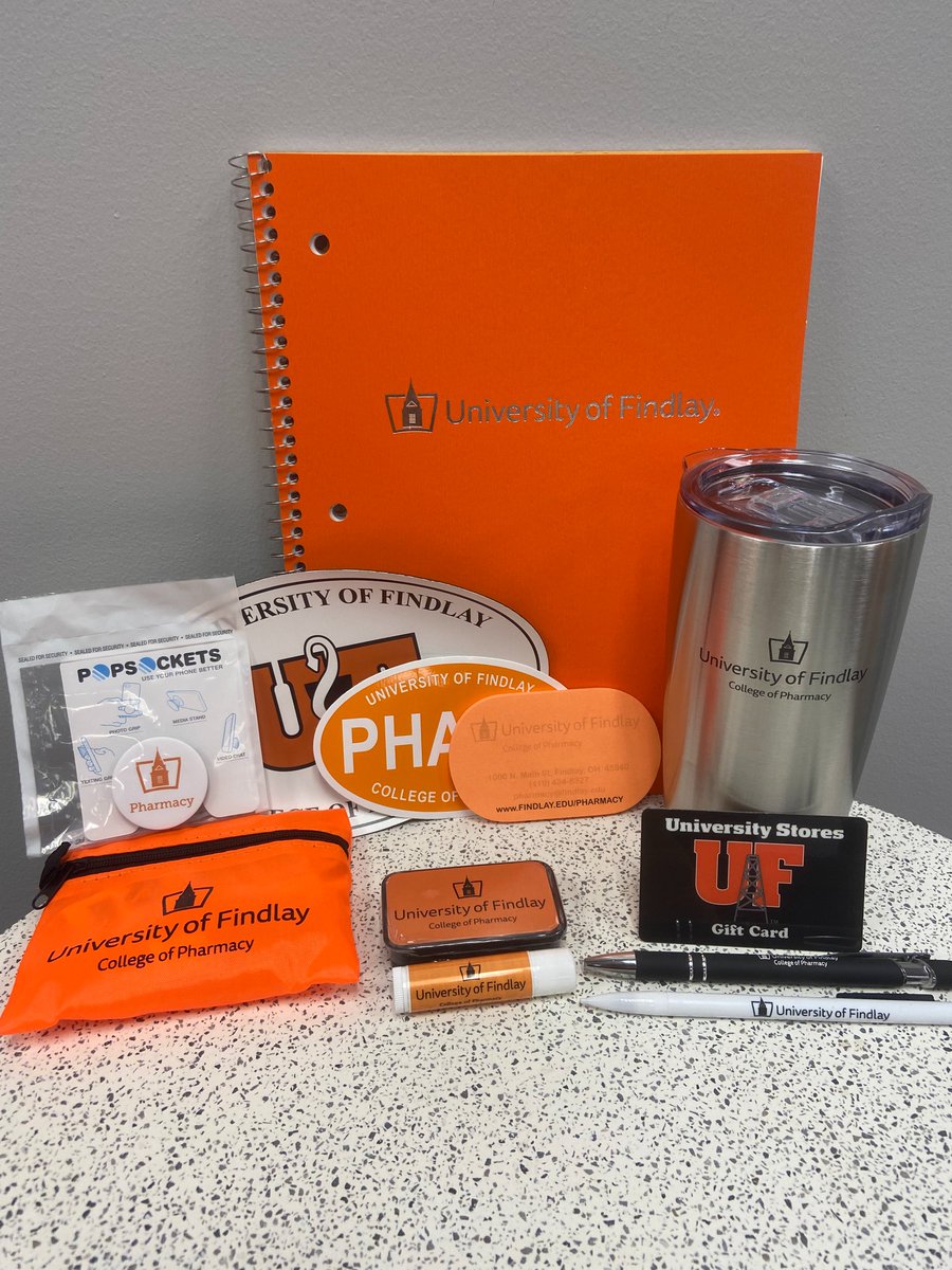 UF_Pharmacy's tweet photo. Back to School Giveaway!!! Like and share this post for a chance to win back to school essentials including a University of Findlay College of Pharmacy tumbler, a $20 gift card to the bookstore on campus, and everything else in the photo! The winner will be announced Monday. https://t.co/hMMpAMgPJ0