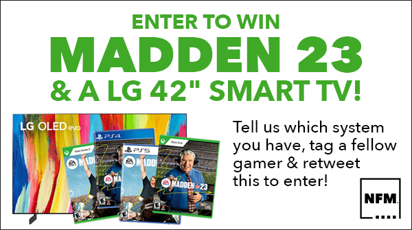 nfmtweets's tweet photo. Game on! Tell us all about which system you have, tag a fellow gamer, and retweet to enter to win 1 of 4 Madden 23 games + a LG 42" 4K OLED - Smart TV!
#gaming #Madden23 

Ends 8/21 at 12 pm ct. Complete rules: https://t.co/IKYVIGP38l https://t.co/dNxtsQ0twW