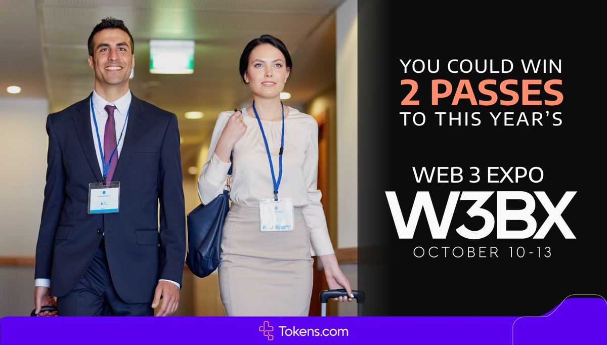 WEB3 EXPO CONTEST: We will be giving away 2 tickets to the Web3 Expo. To enter the contest: (1) head to tokens.com, (2) sign up for our newsletter in the footer, (3) and RT this post. Excited for what will be a great event - hope to see everyone there!