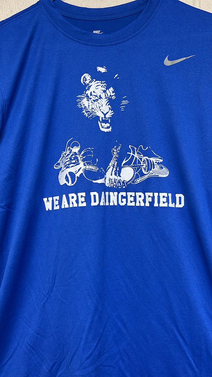 Hey Tiger fans! We have some Nike ‘We Are Daingerfield’ shirts available for $20! Stop by the Athletics office to get yours! 
*Limited Availability*
