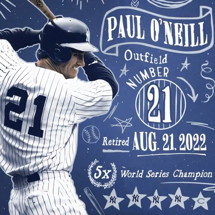 Yankees to retire Paul O'Neill's No. 21: See the complete list of