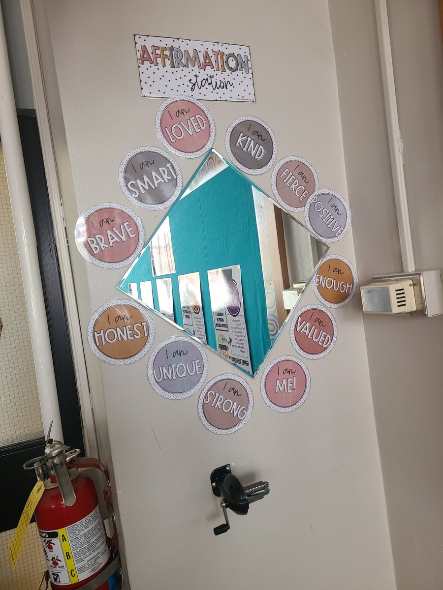 MrsKFC's tweet photo. Classroom sneak peak day 1:

Affirmation station to remind students of their value and contribution to the classroom. https://t.co/6E0MXAjbZd