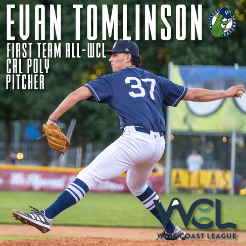CalPolyBSB's tweet photo. Congrats to @EvanTomlinson16 for being selected to First Team All-West Coast League this summer! In 24.1 innings Evan allowed 4 earned runs while holding opponents to 17 hits and striking out 30 batters. https://t.co/te0f4hCZoR