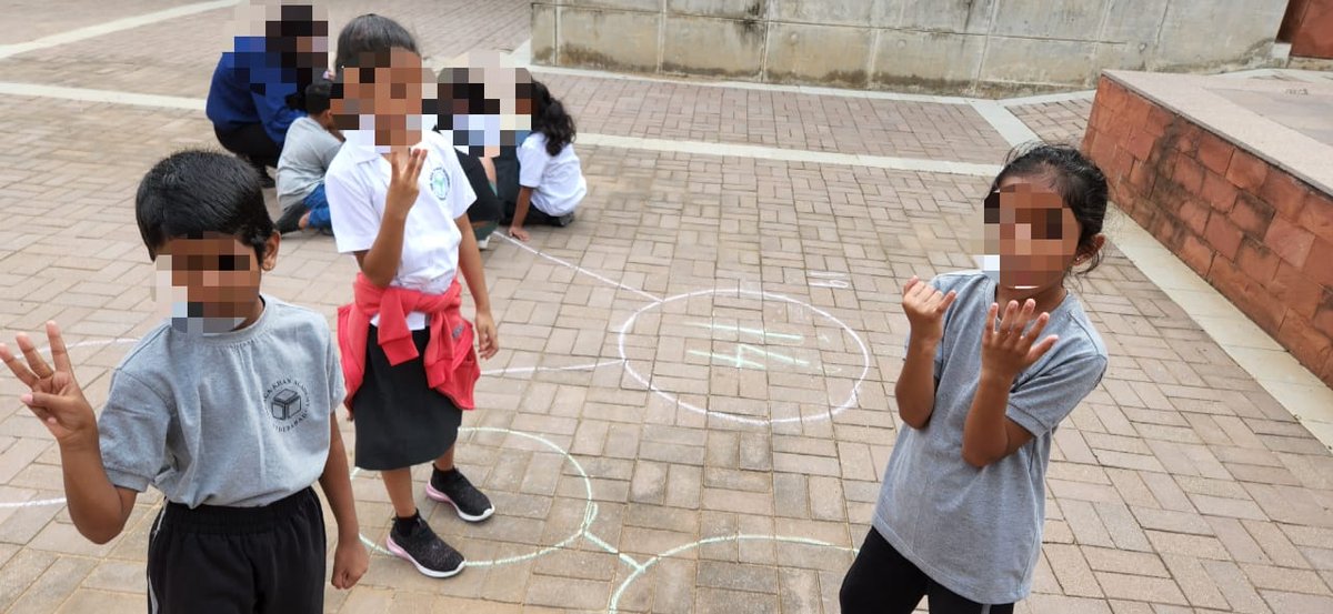 MadhulitaPat's tweet image. #Mathematizing always!
We have been busy working out number bonds this morning using part-part-whole🙃
Ss were thrilled to play the 'Step into a number bond' game &amp;amp; other games. It was a #FantabulousFriday indeed😝
Fostering mathematical thinking using the #PedagogyofPlay #ibakah