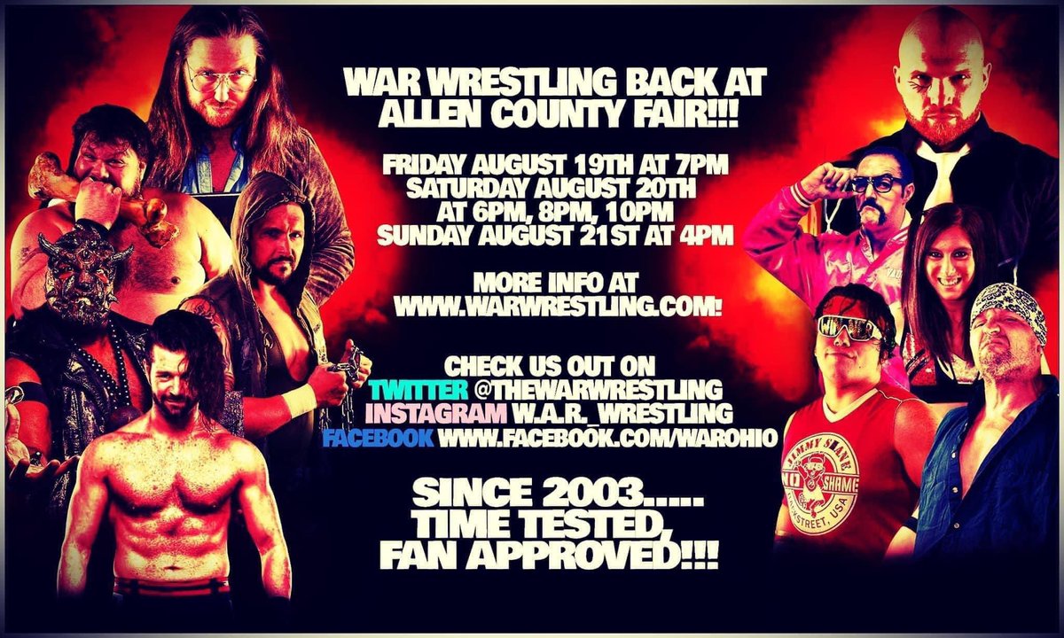 ShawnaReed93's tweet photo. Tonight!!! Day 1 of the Allen County Fair!!!! Come check out #WARWrestling and your #ForeverChamp 😘😘😘
#shawnakomringkru #reedsroaddiary #shawna7belts #daughterof1000maniacs #doatm #war #WomensChamp #AllenCountyFair https://t.co/vM1ffHf2OH