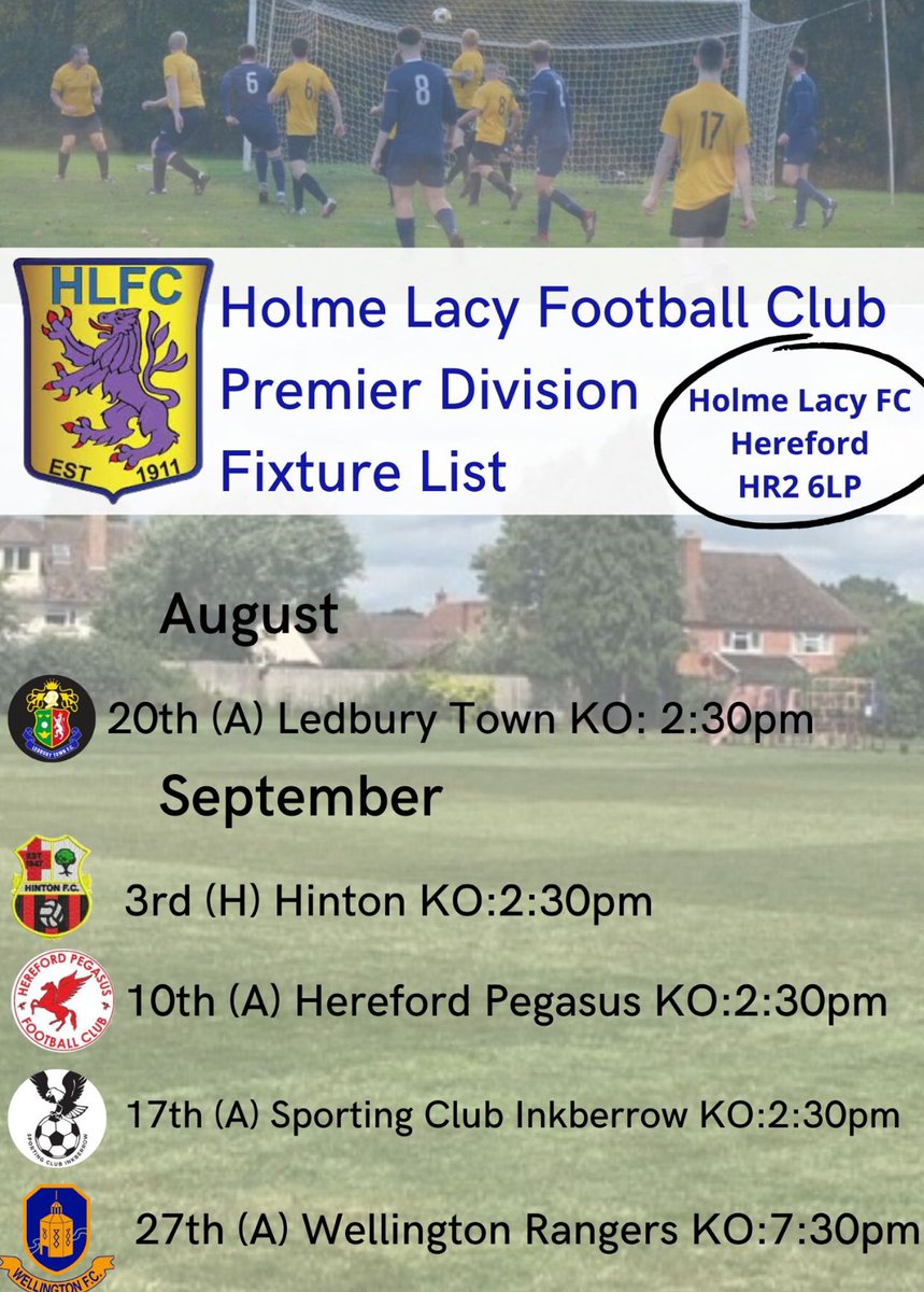 Holme Lacy FC (@holmelacy) on Twitter photo Good evening Lacy lovers!
We are back in action tomorrow as we begin our league campaign away to @LedburyTown1893.
We’re also excited to share an exclusive preseason interview with our Skipper <a href="/SeanThomas0/">Sean Thomas</a> later this evening.
#WonderLacy Good evening Lacy lovers!
We are back in action tomorrow as we begin our league campaign away to @LedburyTown1893.
We’re also excited to share an exclusive preseason interview with our Skipper <a href="/SeanThomas0/">Sean Thomas</a> later this evening.
#WonderLacy