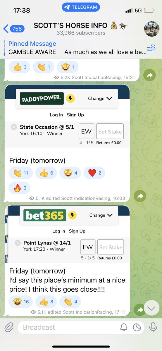 Scottytipss's tweet photo. Well the vip was frustrating today but the big free group cleaned up 5/1 and 25/1 winners at york 

Join here https://t.co/WlQ64dmCQL https://t.co/4to889WeBm