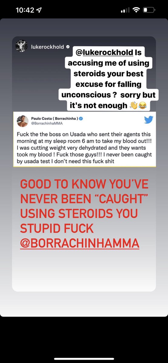 BorrachinhaMMA's tweet photo. Is accusing me of using steroids your best excuse for get knocked out cold ?  sorry but it's not enough 👋👍🫵 https://t.co/NNcQd2ahet