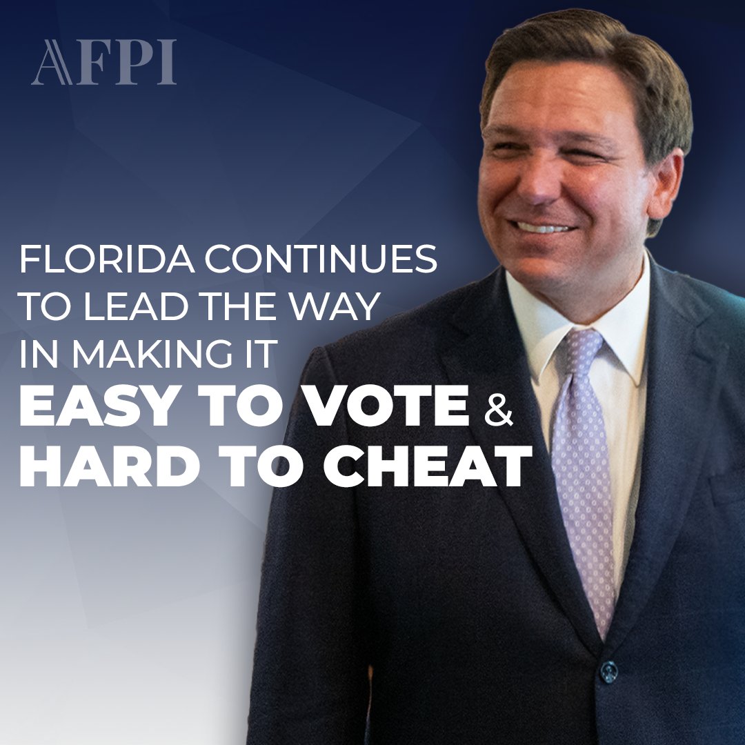 AFPI’s Center for Election Integrity applauds @GovRonDeSantis for taking immediate action to stop voter fraud in Florida! 
#EasyToVote #HardToCheat