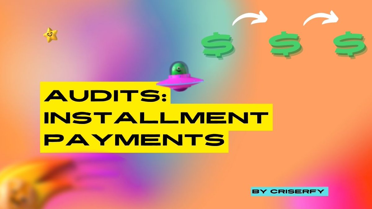 Since we still are in a bear market, projects don't have free cashflow to invest in security and they need to...

So...

At the moment we're the ONLY audit firm that offers INSTALLMENT PAYMENTS with the intention of closing the gap between big and small projects!