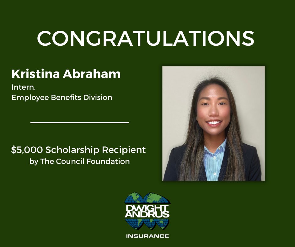 DWA Insurance, a division of HUB International (@dwainsurance) on Twitter photo Congrats to Kristina Abraham, a student intern in our Employee Benefits Division of our Lafayette office, for being awarded a $5,000 scholarship by <a href="/TheCIAB/">tran huyen๐๐ธ๐๐ฅ</a> #TheCouncilFoundation! ๐
She's a senior Finance major at <a href="/ULLafayette/">University of Louisiana at Lafayette</a> and intern since January 2021. Congrats to Kristina Abraham, a student intern in our Employee Benefits Division of our Lafayette office, for being awarded a $5,000 scholarship by <a href="/TheCIAB/">tran huyen๐๐ธ๐๐ฅ</a> #TheCouncilFoundation! ๐
She's a senior Finance major at <a href="/ULLafayette/">University of Louisiana at Lafayette</a> and intern since January 2021.