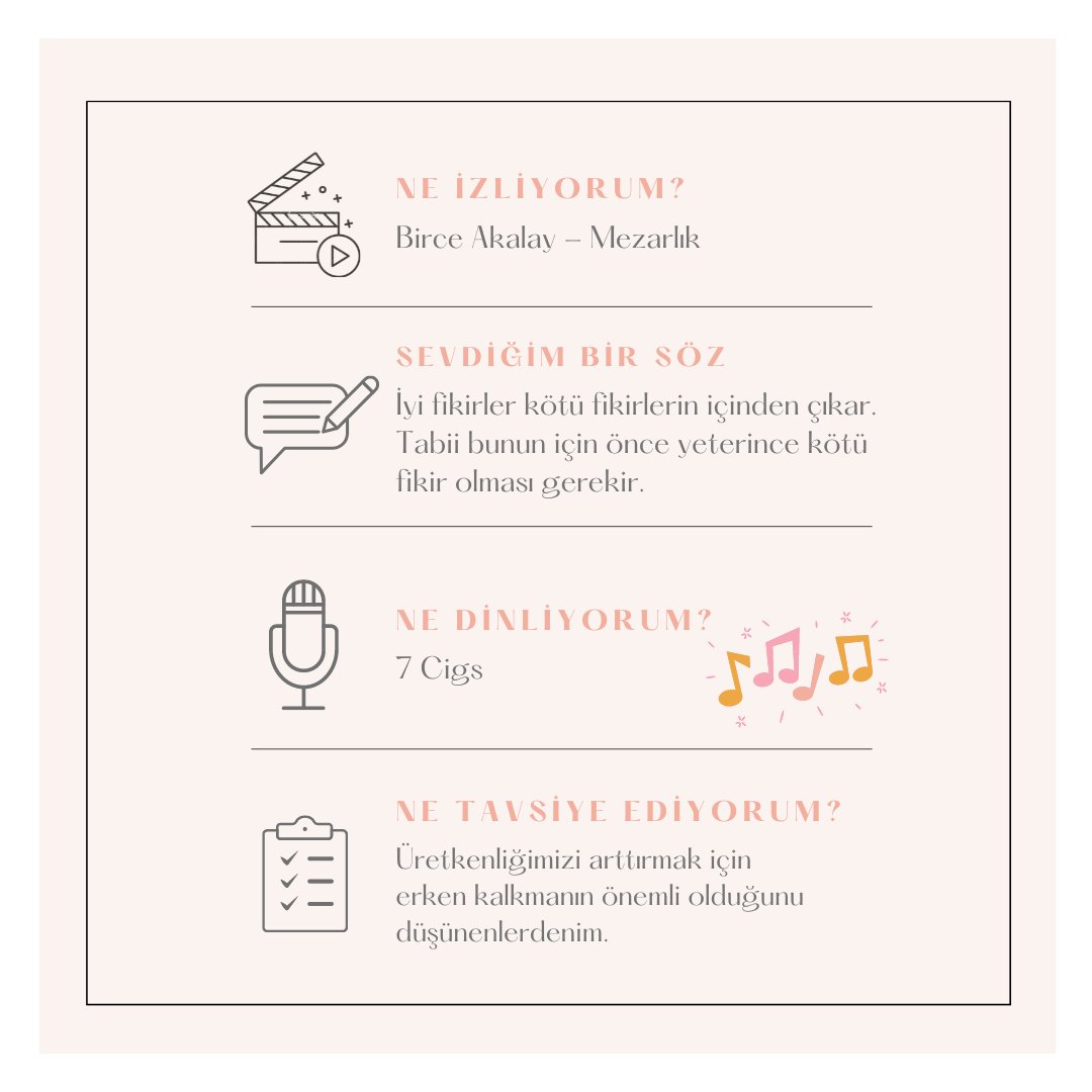CommunityMngmnt's tweet photo. Bu haftanın önerileri topluluk üyemiz @ovgusavass'dan👩‍💻

Senin haftan nasıl geçti?
🎬Neler izledin?
📙Neler okudun?
🎧Neler dinledin?

Deneyimlerini dinlemek için seni Slack kanalına bekliyoruz🌟

https://t.co/BCgqFYmhVa https://t.co/NVCOQ490mh