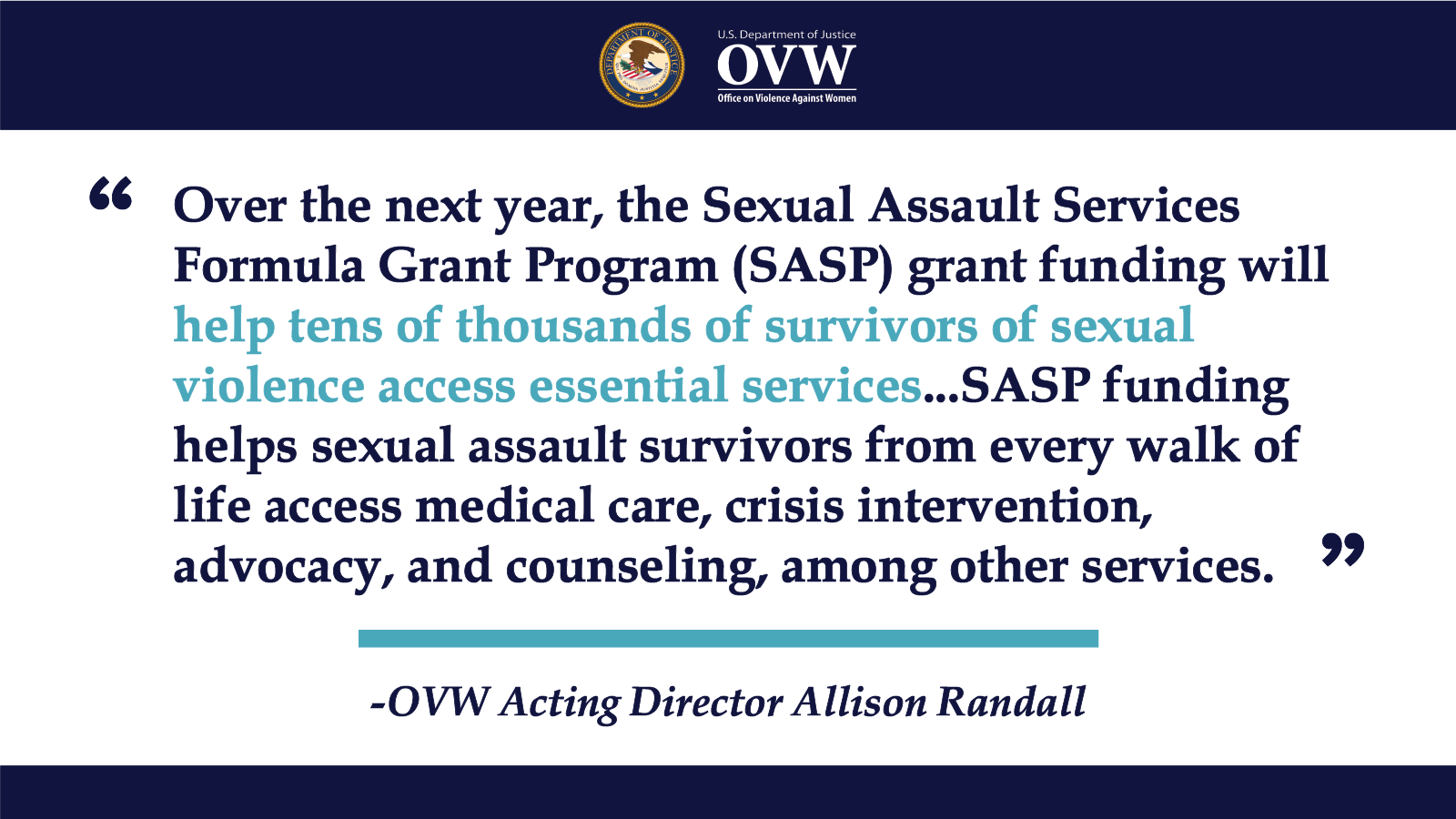 Justice Department on Twitter "RT OVWJustice Just announced by