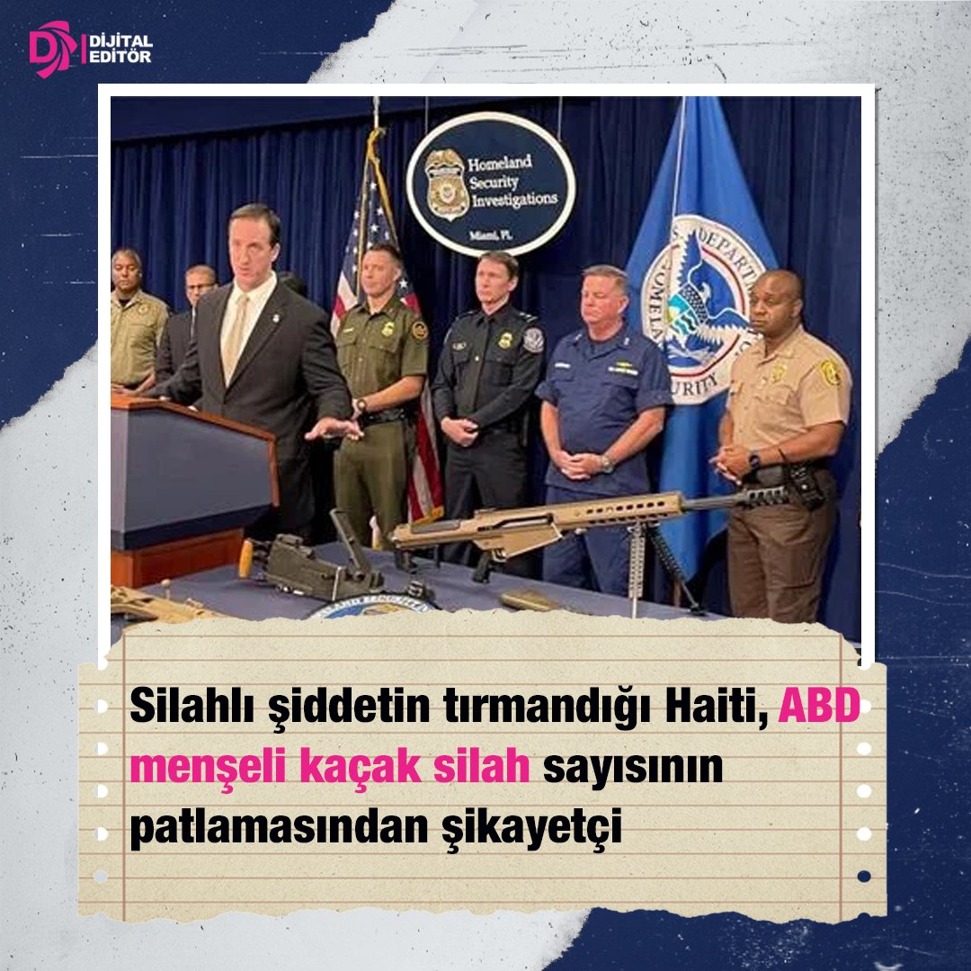 dijitaleditor's tweet photo. #ABD'de federal yetkililer, Haiti'ye kaçak sokulan silah sayısının daha önce görülmemiş seviyelere ulaştığını a��ıkladı.

#Haiti'deki çeteler, sadece son altı haftada yüzlerce kişinin ölümüne neden olan acımasız ve şiddetli çatışmalara girdi. https://t.co/OcGEDBTg3j