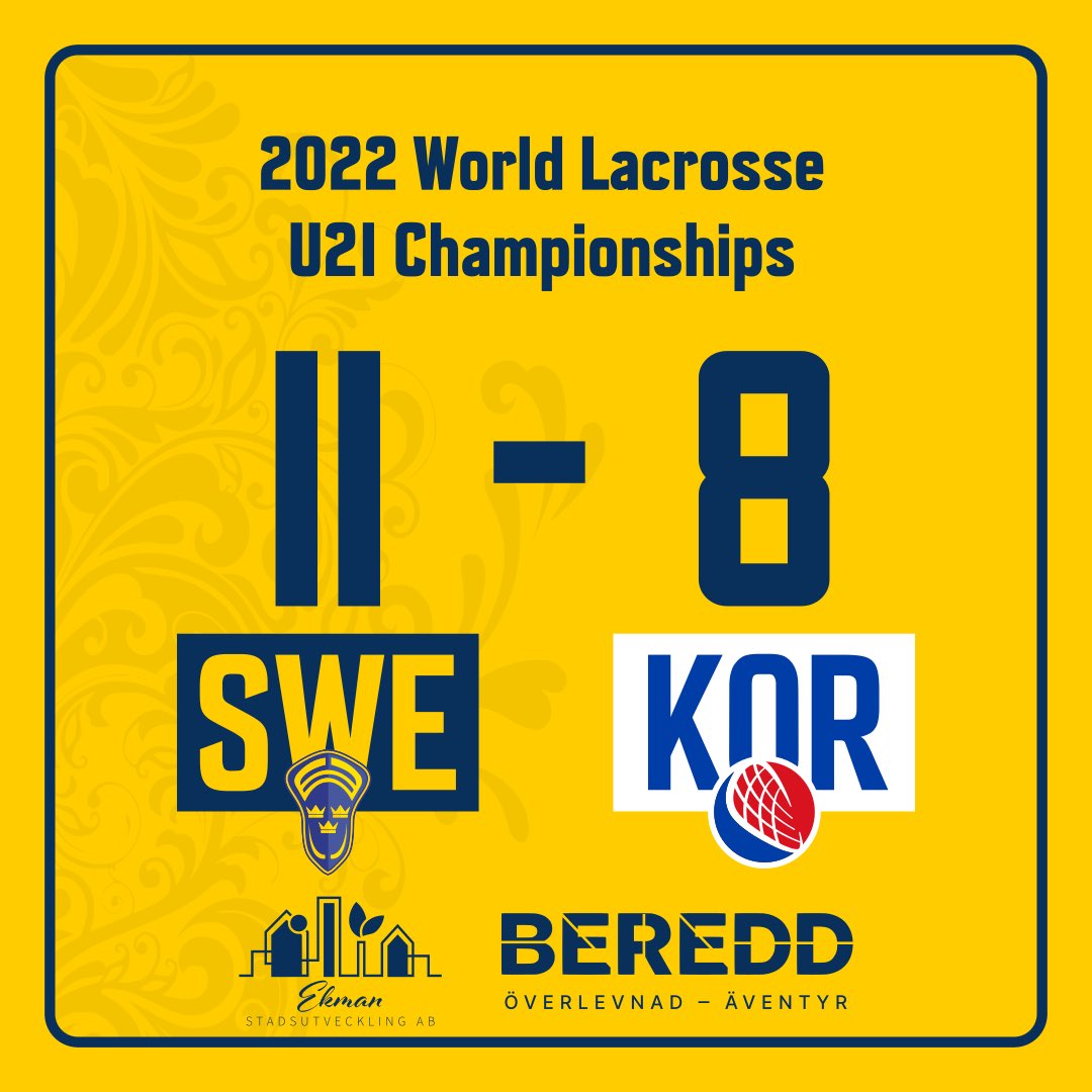 Out of 23 teams Sweden Lacrosse places third in the platinum bracket and 15th overall in our first ever junior championship!