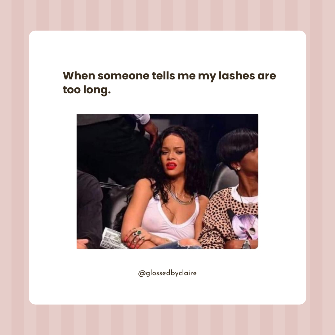No such thing as too long when it comes to lashes! 😉

Double tap if you agree! 💗 
.
.
.
#truestory #makeupmeme #makeupmemes #makeupmemes💋 #makeupmemeslife #makeupfunnies #makeupaddicts #glossedbyclaire