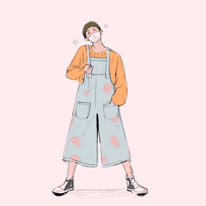 [speedsketch] wanted to put him in a pretty dress but found these overalls instead… maybe next time :3 gotta practise fashion a lot~ 