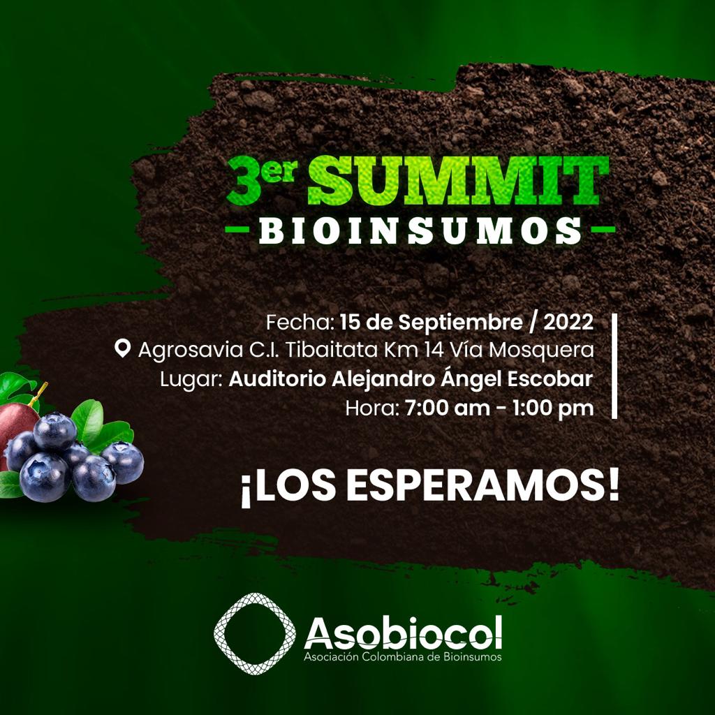 asobiocol's tweet photo. Llegó nuestro 3er Summit de Bioinsumos.
Los invitamos el próximo 15 de septiembre al 3r SUMMIT Nacional de Bioinsumos.

#Asobiocol #Suelos #AgriculturaRegenerativa #BioInsumos #AgroColombiano #Biofertilizantes #AgentesMicrobianos https://t.co/YPii8aOfEO