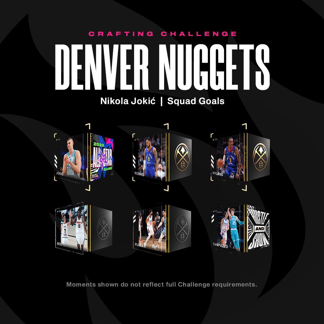 NBATopShot's tweet photo. Rewards for the last two Squad Goals Crafting Challenges don't disappoint. 🔥

Nikola Jokić x @nuggets ➡️ https://t.co/BajpnTxPFd

Pascal Siakam x @Raptors ➡️ https://t.co/vAobohM5mm https://t.co/IIi0IDORf8