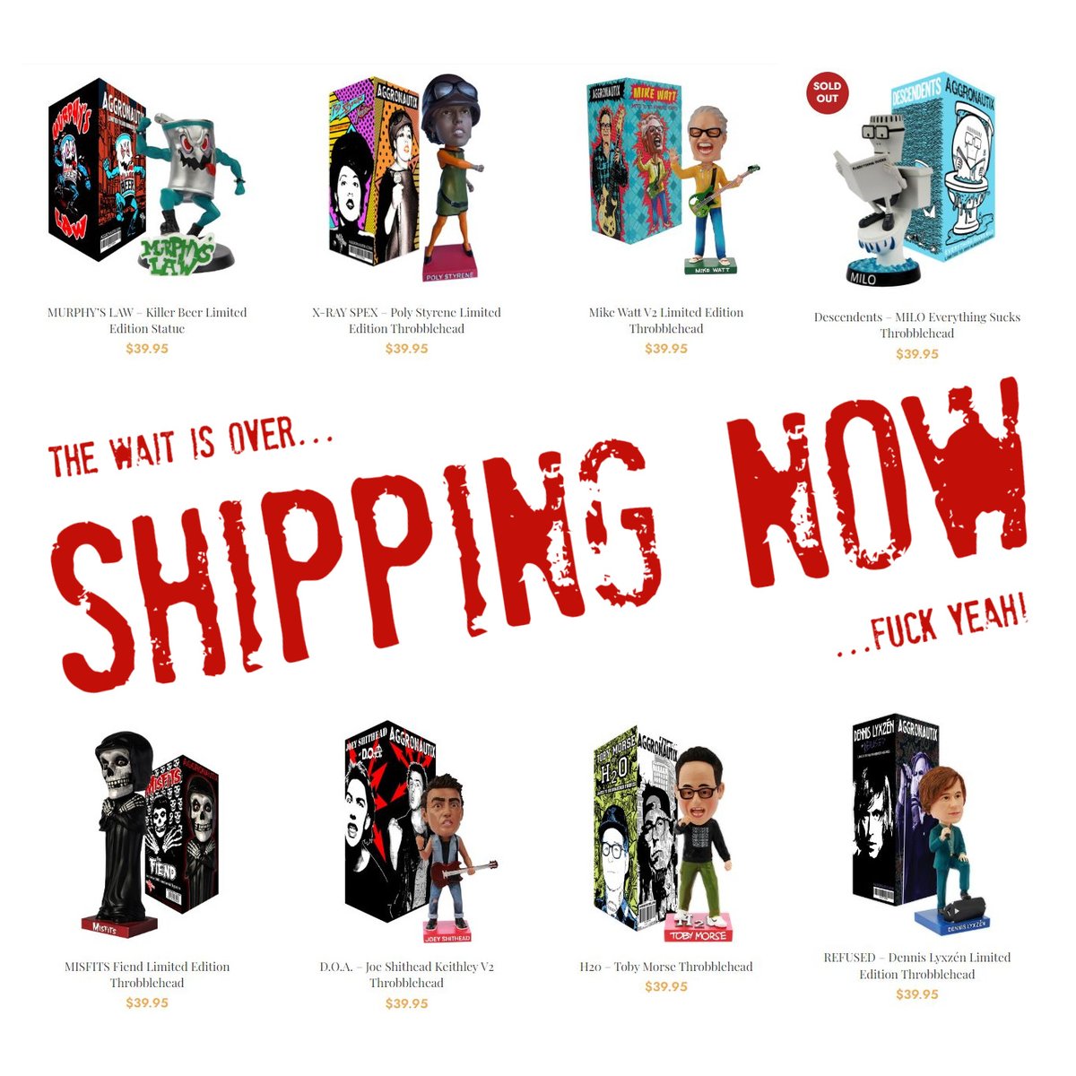 At long last, the Throbbleheads have arrived and are in the process of shipping out to customers! Major thanks to YOU for your patience... The pandemic almost did us in, but we're not done yet! Not even close.